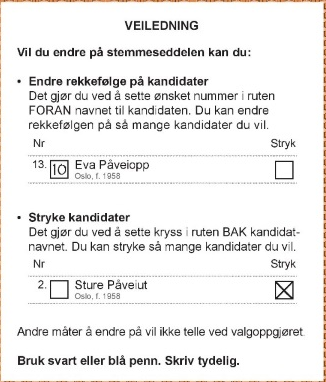 Bilde av stemmeseddel - Klikk for stort bilde